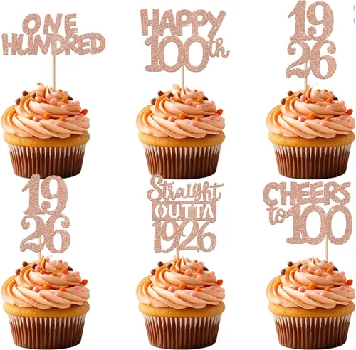 Vista 11 de 30 piezas negras para cupcakes de 10.º cumpleaños con purpurina Ten Happy 10 Straight Outta 2016 para saludos a 10 años 10 cumpleaños, boda Negro