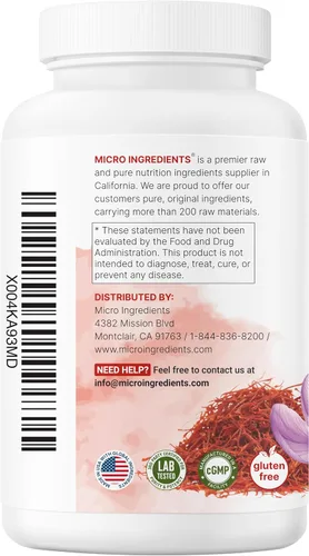 Vista 8 de Micro Ingredients Extracto de Azafrán Puro, 240 Cápsulas Vegetales Fórmula 2 en 1 con Vitamina C Liposoluble de Alta Absorción Apoyo