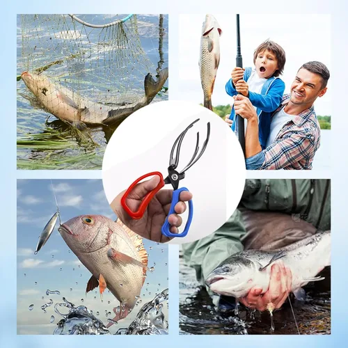 Vista 6 de Pinza de pesca de 3 garras, alicates de pesca multifuncionales de tres dientes, agarre antideslizante de garra de pescado, alicates de pesca