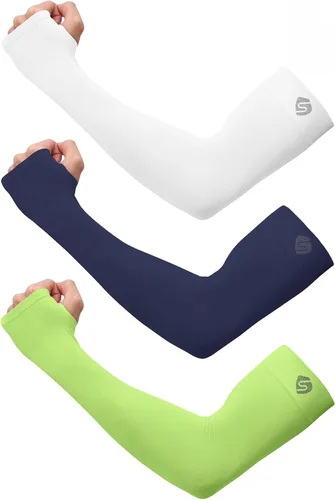Vista 11 de Mangas para brazo, para hombres o mujeres. Para calentar o refrescar. Guantes de Compresión con factor de protección de los rayos ultravioleta UPF 1