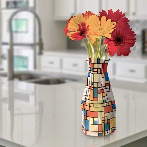 Vista 2 de MODGY Florero extensible de plástico decorativo moderno para centros de mesa de flores, decoración de mesa de comedor, sala de estar, baño, oficina