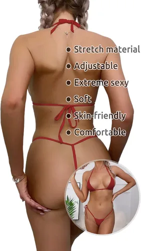 Vista 4 de Extreme Sexy Mini Bikini Sets 2pcs Traje de baño G-String Bottom Traje de baño Micro Bikinis para Mujer