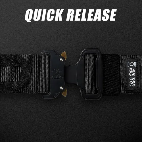 Vista 5 de Tactical Belt with Buckle Molle Belt Security Utility Belt with Pouch Heavy Duty Battle Belt with Premium Pouch Negro