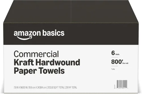 Vista 6 de AmazonCommercial Toallas de papel kraft de 1 capa, a granel para negocios, hechas de material 100% reciclable, compatibles con dispensadores Marrón