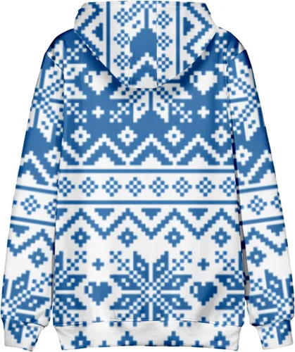 Vista 3 de Men Christmas Hoodie Oversized Cotton Light Weight Graphic Ugly Christmas Sweatshirt Novelty Warm Pullover