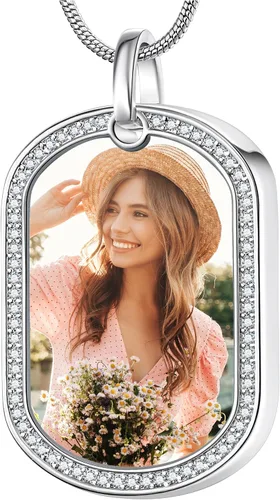 Vista 9 de Fanery Sue Collar de urna para cenizas humanas, collar de urna de cristal de corazón para cenizas, collar de urna personalizado para cenizas, urna