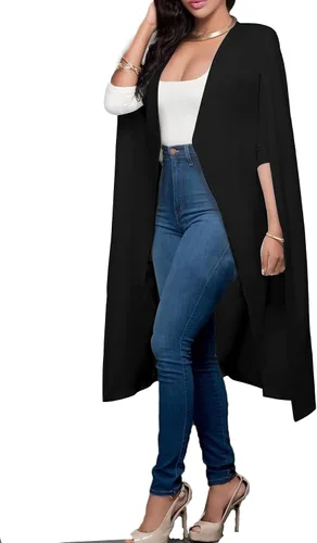 Vista 4 de LYANER Capa de manga larga para mujer, chaqueta de trabajo
