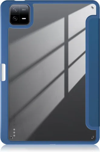 Vista 9 de Funda para Xiaomi Pad 6 de 11 pulgadas, carcasa rígida transparente para Xiaomi Pad6 Pro 2023, con encendido y apagado automático, azul oscuro