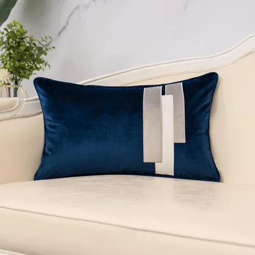 Vista 10 de Yangest Funda de Almohada Decorativa de Terciopelo Negro con Rayas Patchwork, Funda de Cojín Moderna de 18x18 Pulgadas para Sofá, Sillón