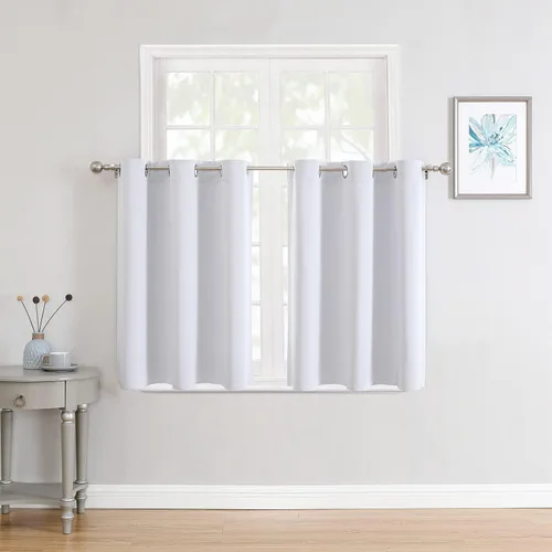 Vista 47 de ChrisDowa - Cortinas cortas para ventana de 40 pulgadas para dormitorio - Cortinas cortas con ojales y aislamiento térmico para oscurecer