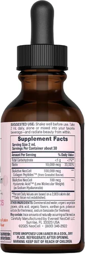 Vista 2 de NeoCell Biotina líquida y colágeno 110,000mcg Beauty Drops