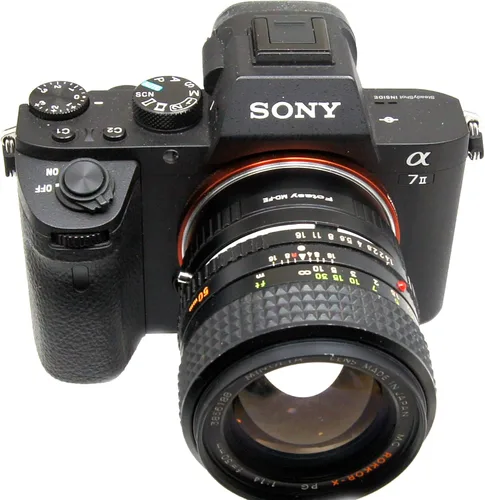 Vista 64 de Fotasy lente ANAF Sony Minolta MA AF para cámara Sony NEX E-Mount, color negro