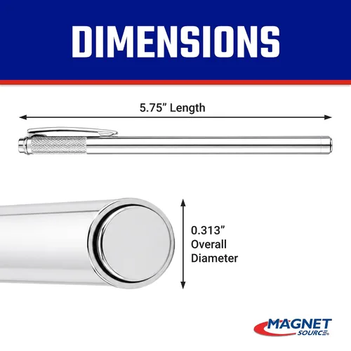 Vista 3 de Master Magnetics Herramienta magnética de neodimio con clip de bolsillo, 5.75 pulgadas de longitud, soporte de 2 libras, 07264