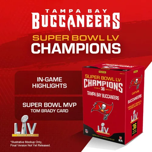 Vista 3 de 2021 Panini Super Bowl LV Tampa Bay Buccaneers Set de Campeonato - 36 Tarjetas por Caja