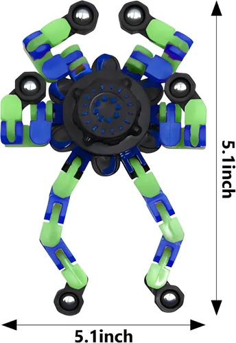Vista 4 de Fidget Spinners, robot de cadena transformable para hacer tú mismo, que brilla en la oscuridad, juguete mecánico creativo para aliviar el estrés