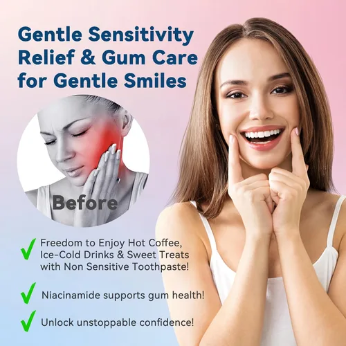 Vista 7 de Pasta dental blanqueadora de niacinamida, pasta dental blanqueadora intensiva de niacinamida, aliento fresco, mejora la salud de las encías, sin