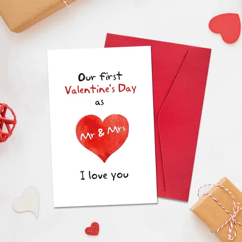 Vista 4 de Ogeby Primera tarjeta de San Valentín para parejas, dulce tarjeta de felicitación del primer día de San Valentín