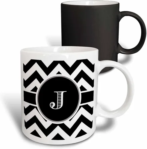 Vista 11 de 3dRose Taza, 15oz, Negro/Blanco