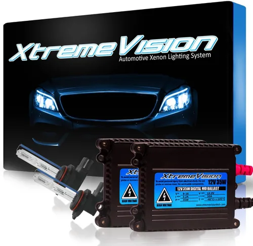 Vista 17 de XtremeVision H1 - Paquete de bombillas de xenón para faros delanteros de 10 K y 35 W DC, balasto delgado, 10000 K, azul oscuro, 1 par