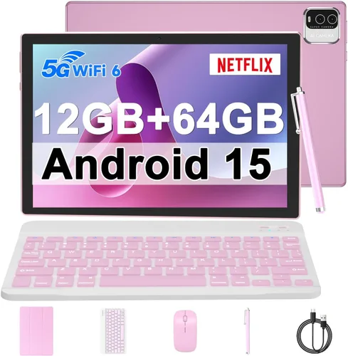 Vista 9 de IWEGGO Android 15 Tablet, 10 pulgadas 12GB RAM+64GB ROM 1TB Expand, 1.8Ghz Quad-core Processor, Cámara 8MP 6000mAh Batería, 1280* 800 HD Pantalla 12