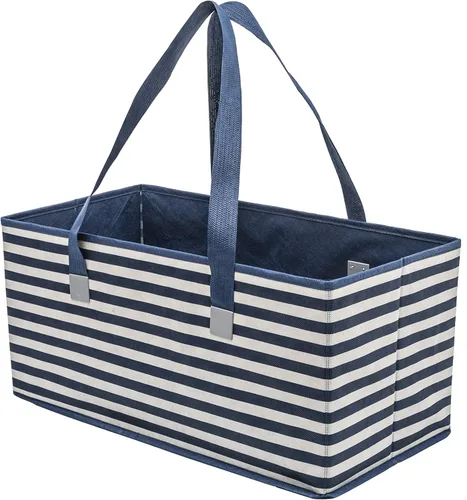 Vista 4 de Pack de 3 bolsas de la compra Planet E, para comestibles, reutilizables, grandes, plegables, con bases reforzadas, hechas de plástico reciclado