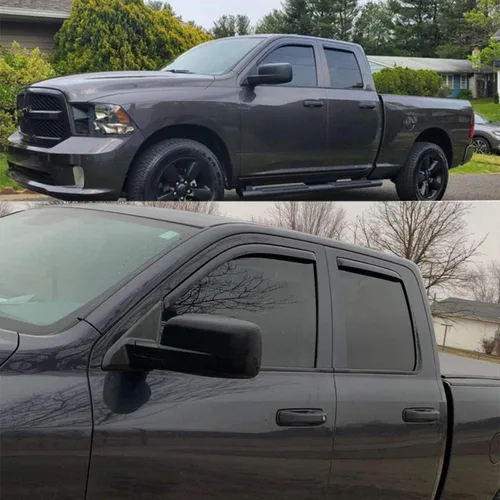 Vista 4 de Lightronic 194101 Viseras de ventana de ventilación automáticas extra duraderas con clip en el canal, se adapta a Dodge Ram 1500 2009-2010, Ram 1500