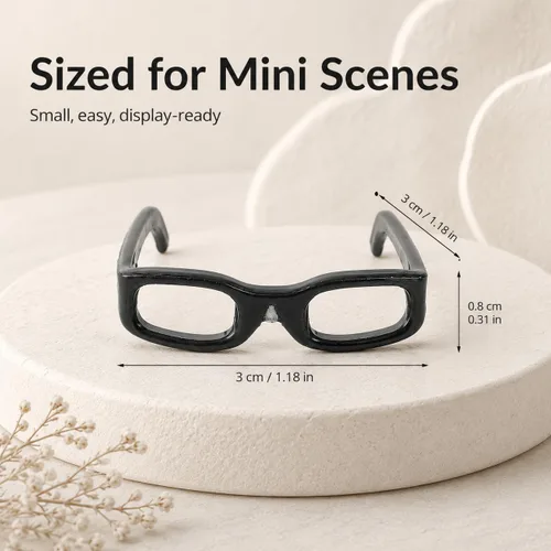 Vista 3 de Toddmomy Gafas de sol pequeñas de 1.18 pulgadas, accesorios de gafas de plástico para muñecas de 12 pulgadas, accesorios de manualidades
