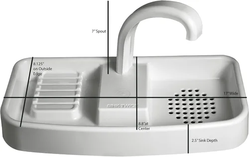 Vista 3 de Lavabo para Tanque de Inodoro para Tanques de 15.25" - 16.8" (Medido con la Tapa Quitada)