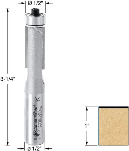 Vista 2 de Amana Tool - 47108 con punta de carburo empotrado 1/2 diámetro x 1" 2 vástago
