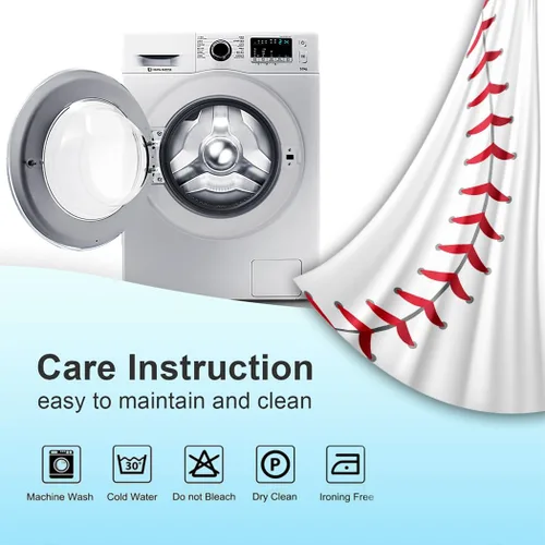Vista 7 de Cortinas opacas de 42 x 63 pulgadas (2 paneles) con ojales para oscurecer la parte superior para dormitorio y sala de estar, deportes, béisbol
