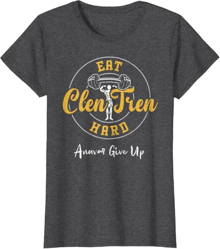Vista 6 de Culturismo: Comer Clen Tren Hard Anavar Give Up - Camiseta de gimnasio, Negro