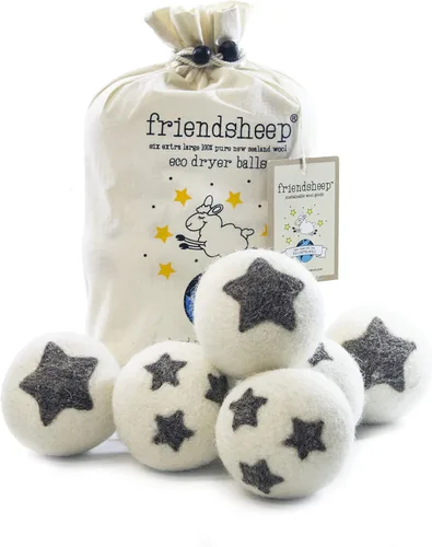 Vista 16 de Friendsheep Bolas secadoras de lana, alternativa orgánica reutilizable para suavizantes de telas para lavandería, hechas a mano, comercio justo