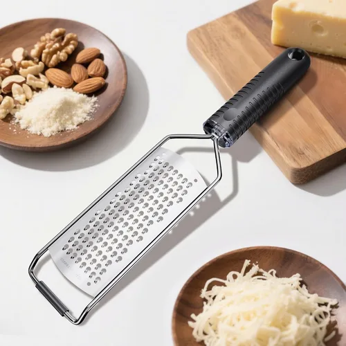 Vista 6 de Rallador de queso con mango antideslizante, ralladores gruesos para cocina, 12 pulgadas