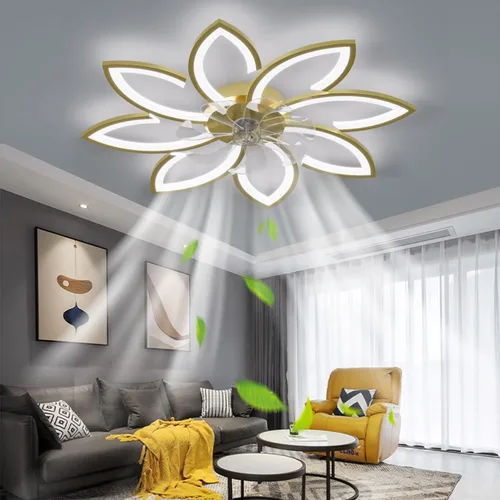 Vista 11 de Ventiladores de techo de 35'' con luces, ventilador de techo sin aspas con luces y control remoto, ventilador de techo de montaje empotrado con luz