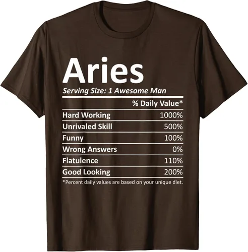Vista 8 de ARIES Nutrition - Camiseta divertida de regalo con nombre personalizado para cumpleaños, Negro, S