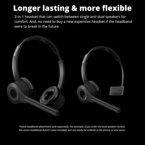 Vista 4 de Discover Adapt 20 auriculares inalámbricos Bluetooth UC para llamadas y reuniones Cumple con TAA Compatible con RingCentral, Zoom, Teams, Cisco