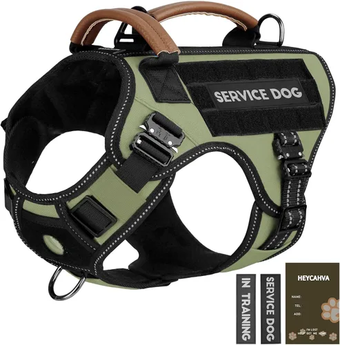 Vista 10 de Arnés táctico para perro, chaleco de servicio con hebillas de metal, chaleco reflectante sin tirones para perros medianos y grandes, chaleco con asa