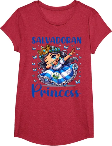 Vista 30 de Camiseta de princesa salvadoreña dabbing para niñas y niños