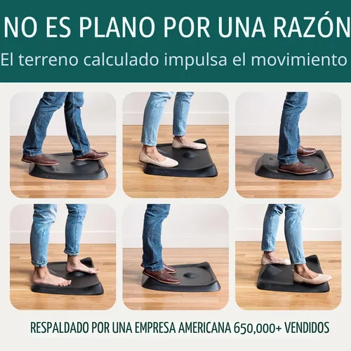 Vista 2 de Topo Mini de Ergodriven La alfombrilla antifatiga no plana de escritorio para permanecer de pie con topografía calculada, Negro obsidiana