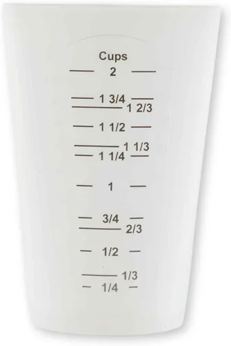 Vista 5 de Tablecraft Vasos medidores flexibles, silicona, juego de 3, incluye: 1, 2 y 4 tazas, color blanco