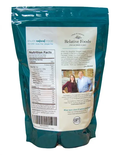 Vista 2 de Relative Foods Harina multiusos sin gluten. 3 libras, práctica bolsa resellable, certificada sin gluten.