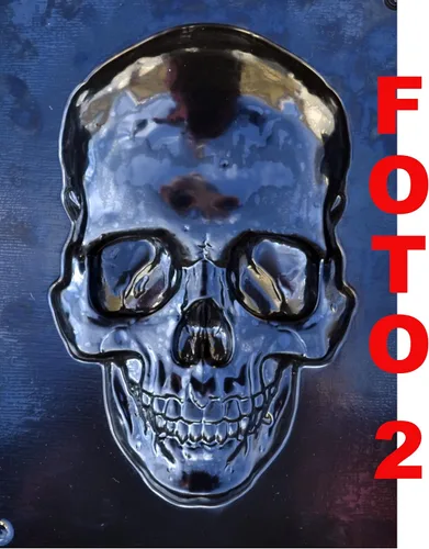 Vista 2 de SvitMolds Molde de calavera de bricolaje Panno placa de hormigón de cemento (D85)