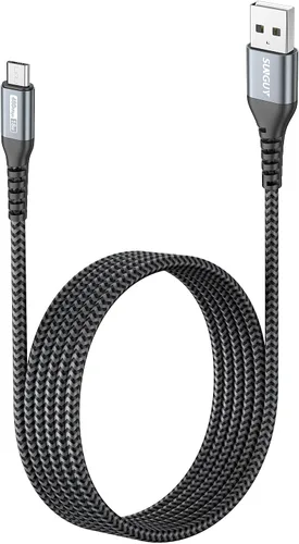 Vista 15 de SUNGUY Cable micro USB corto de 6 pulgadas, paquete de 3, cable USB a micro USB de 0.5 pies, cable de transferencia de datos USB 2.0 trenzado