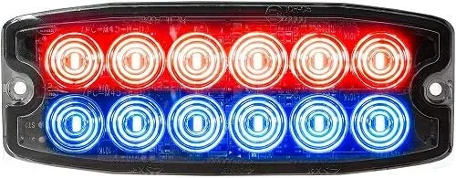 Vista 5 de Buyers Products 8890400 - Luz estroboscópica LED ultra fina de doble fila, 5 pulgadas, ámbar, 12 LED, patrones de flash síncronos y alternos, luz