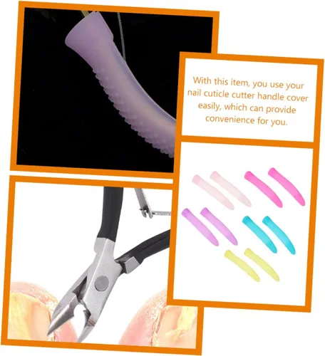 Vista 8 de DOITOOL Fundas antideslizantes de silicona para tijeras de cutícula, mangas para recortar uñas, 6 pares de fundas protectoras de agarre cómodo