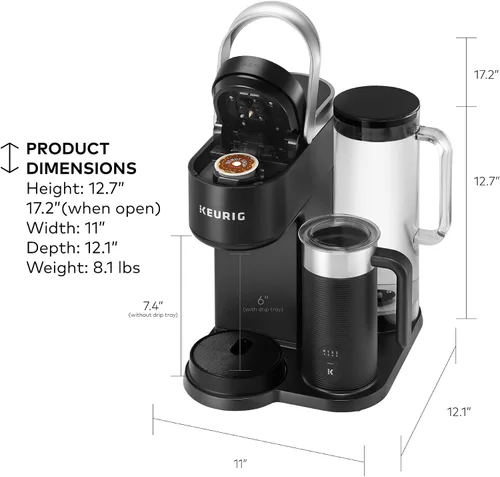 Vista 8 de Keurig K-Cafe SMART - Máquina de café de una sola porción con cápsulas K-Cup, color negro