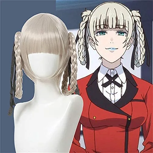 Vista 2 de Momobami Kirari Peluca para anime Kakegurui Cosplay peluca gris trenza Lolita peluca de Halloween peluca Coser peluca