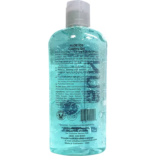 Vista 2 de Sun Laboratories by Giesee Gel de hielo de aloe vera, gel de aloe vera orgánico puro, loción para después del sol con aloe para aliviar quemaduras