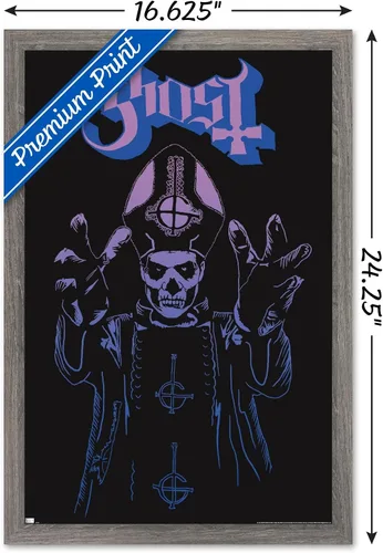 Vista 3 de Trends International Ghost - Póster de pared de ira, 14.72 x 22.37 pulgadas, versión enmarcada de madera de granero