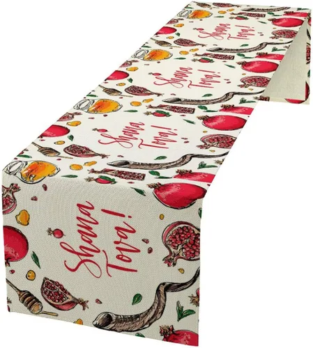 Vista 19 de Camino de mesa de lino de algodón, cuchillo de cocina occidental, tenedor, colección de mesa rectangular, desierto salvaje oeste americano